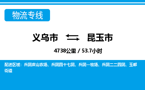 義烏市到昆玉市物流專線-義烏市至昆玉市貨運公司
