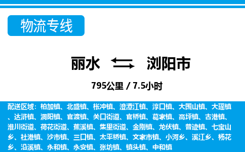 麗水到瀏陽市物流專線-麗水至瀏陽市貨運公司