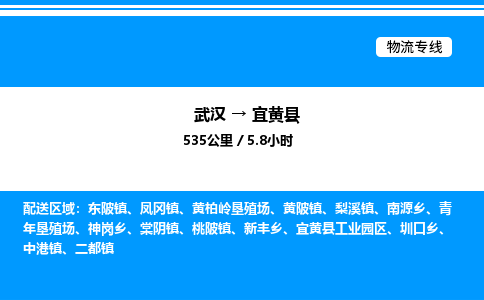 武漢到宜黃縣物流專線-武漢至宜黃縣貨運公司