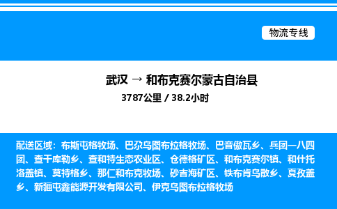 武漢到和布克賽爾縣物流專線-武漢至和布克賽爾縣貨運(yùn)公司